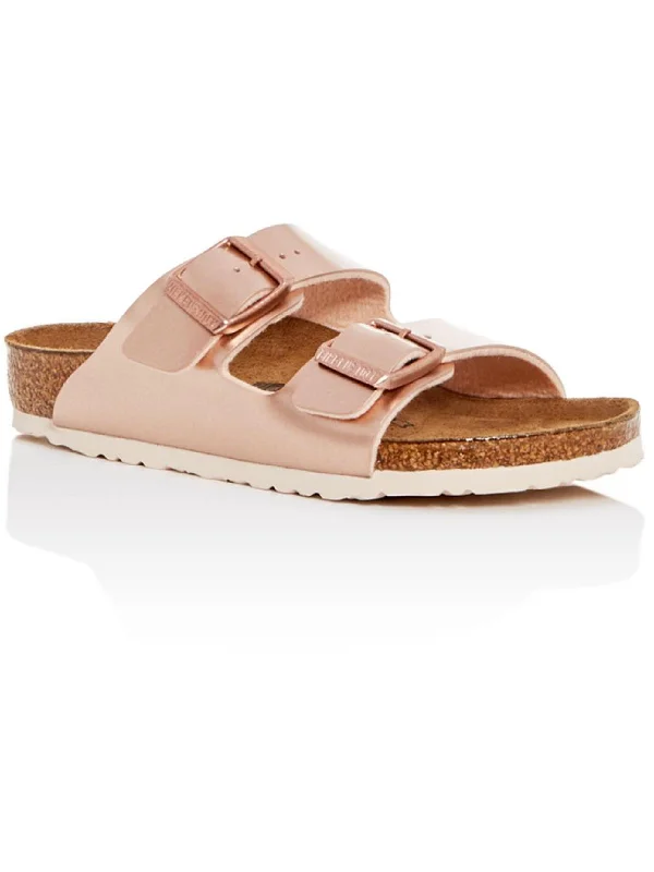 Arizona Kids Girls Leather Metallic Footbed Sandals