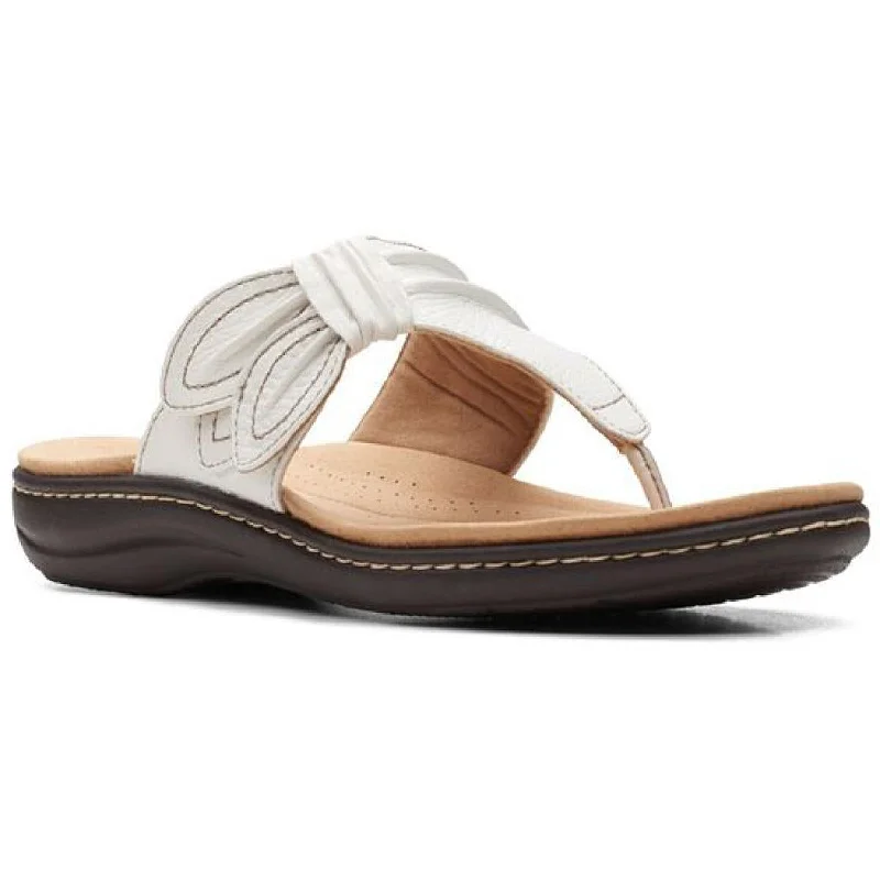 Clarks Womens Laurieann Rae Faux Leather Thong Thong Sandals