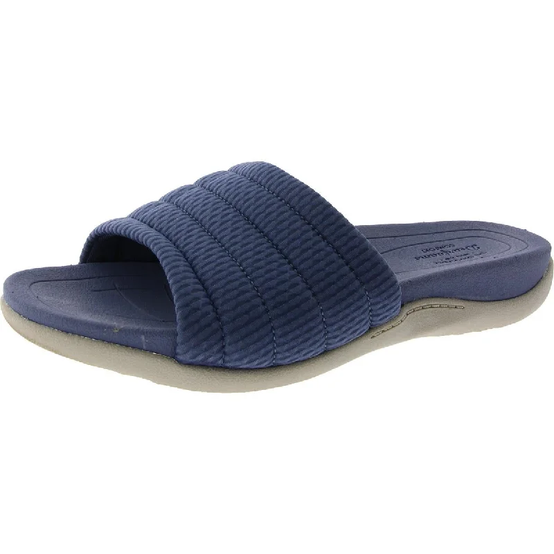 Dearfoams Womens Low Foam Laceless Slip On Slide Sandals