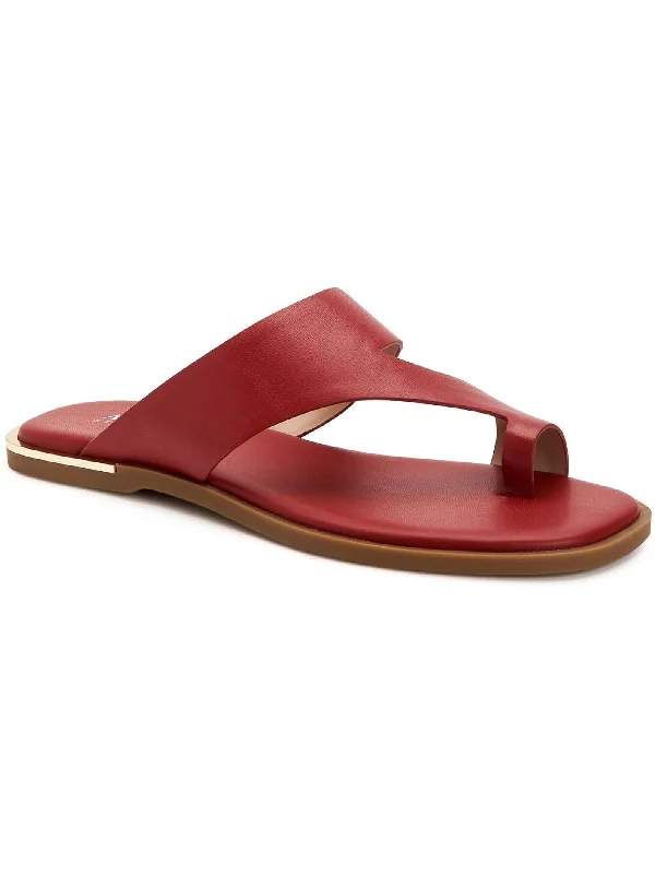 Freddee Womens Leather Toe-Ring Thong Sandals