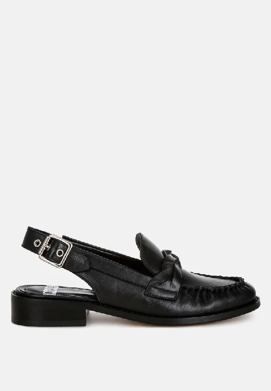 jemykin genuine leather loafer sandals