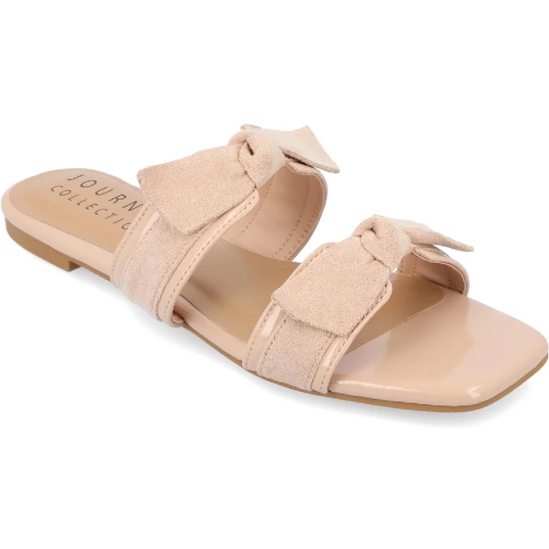 Journee Collection Womens IREANNA Square toe Bows Flatform Sandals