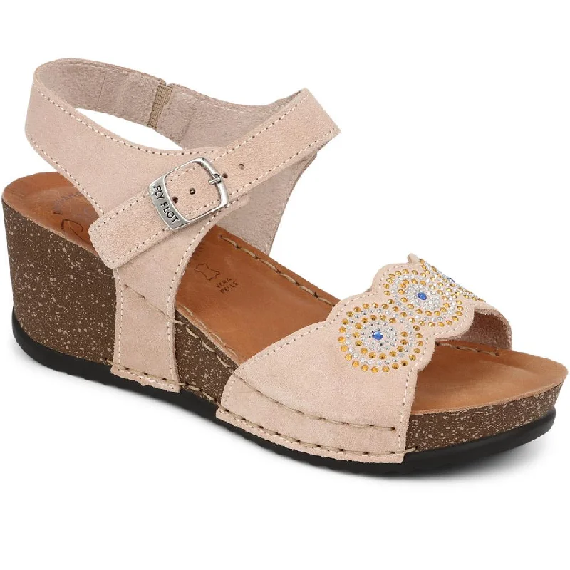 Leather Wedge Sandals - FLY39075 / 324 755