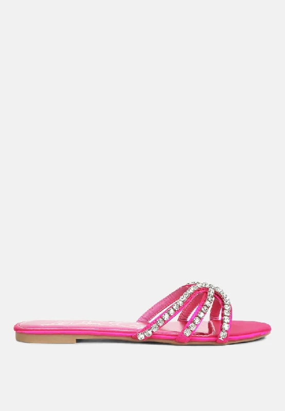 mezzie dimante strap  flat sandals