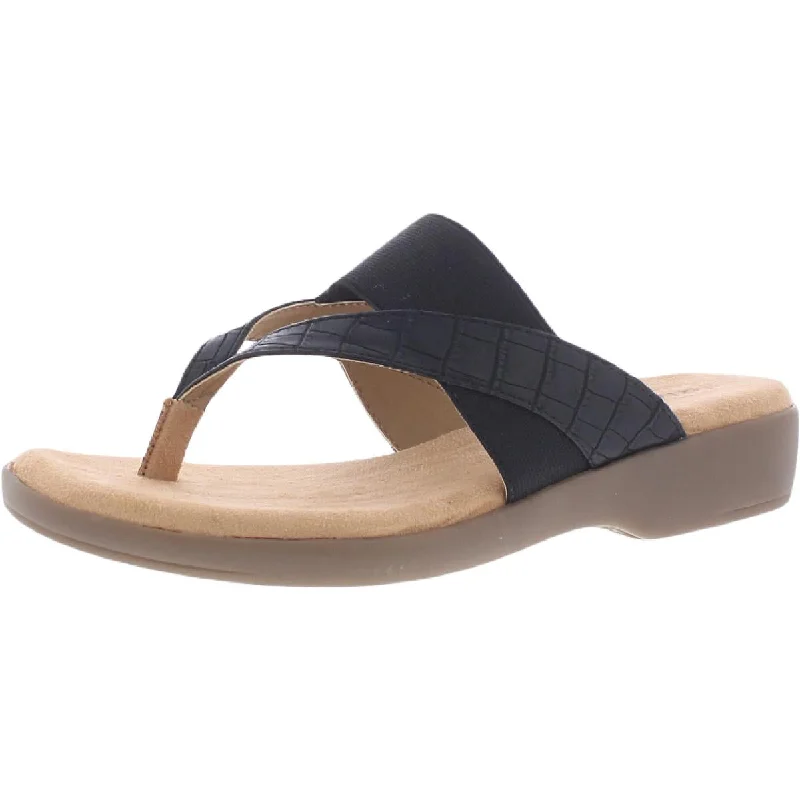 Cliffs by White Mountain Womens Bumble Faux Leather Slide On Thong Sandals