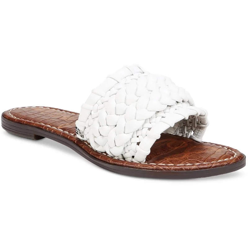 White Woven Leather