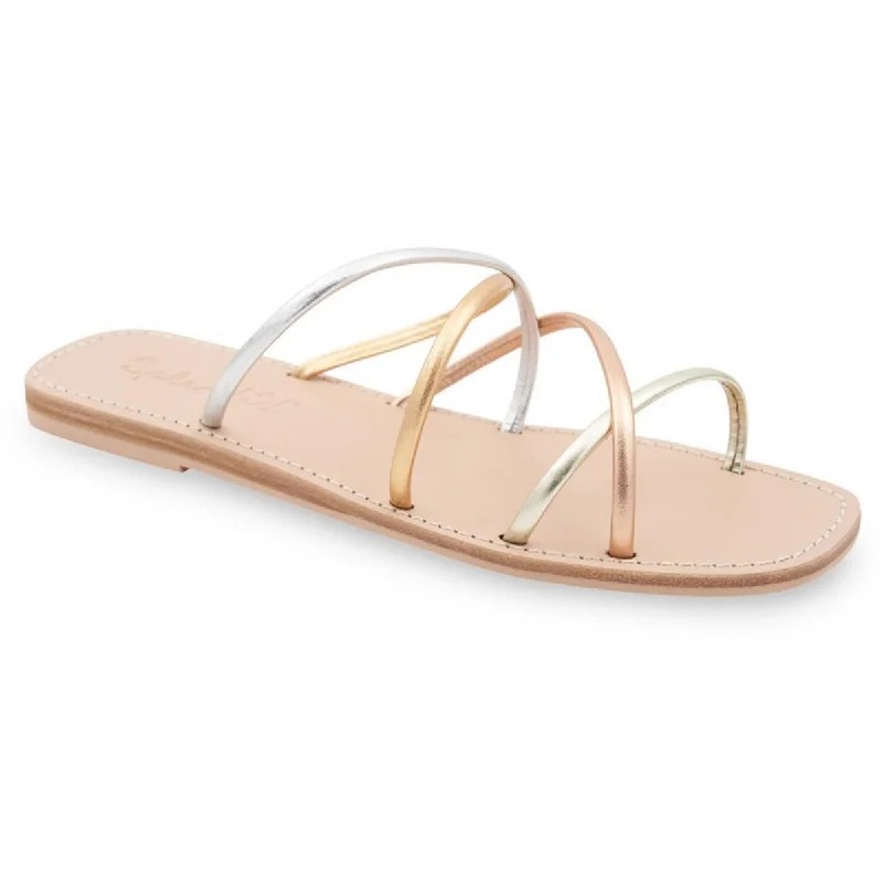 Splendid Womens Frankie Leather Criss-Cross Slide Sandals