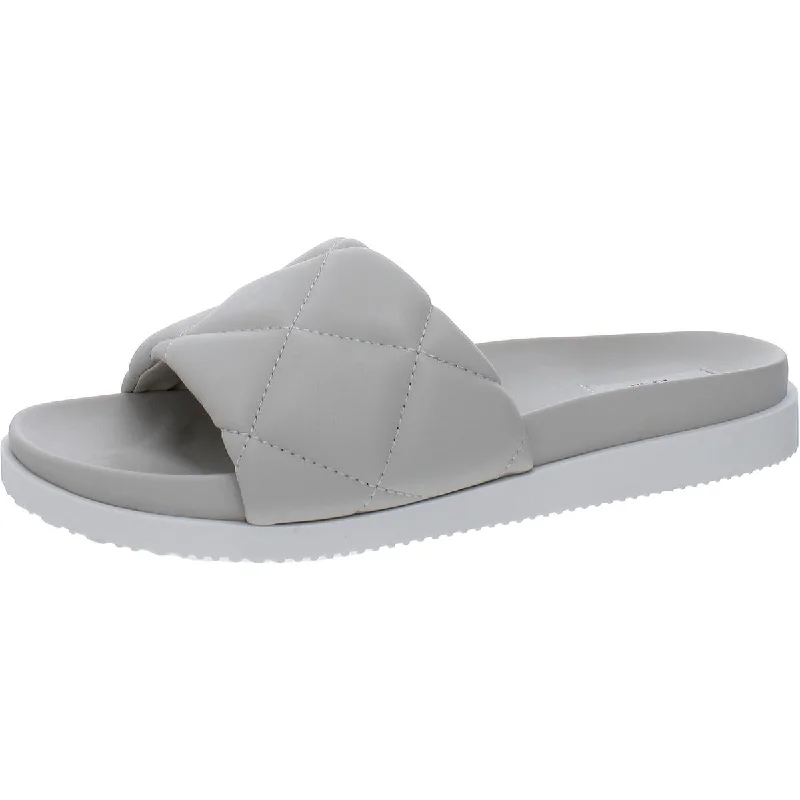 Steven New York Womens LENZ Quilted Slip On Slide Sandals