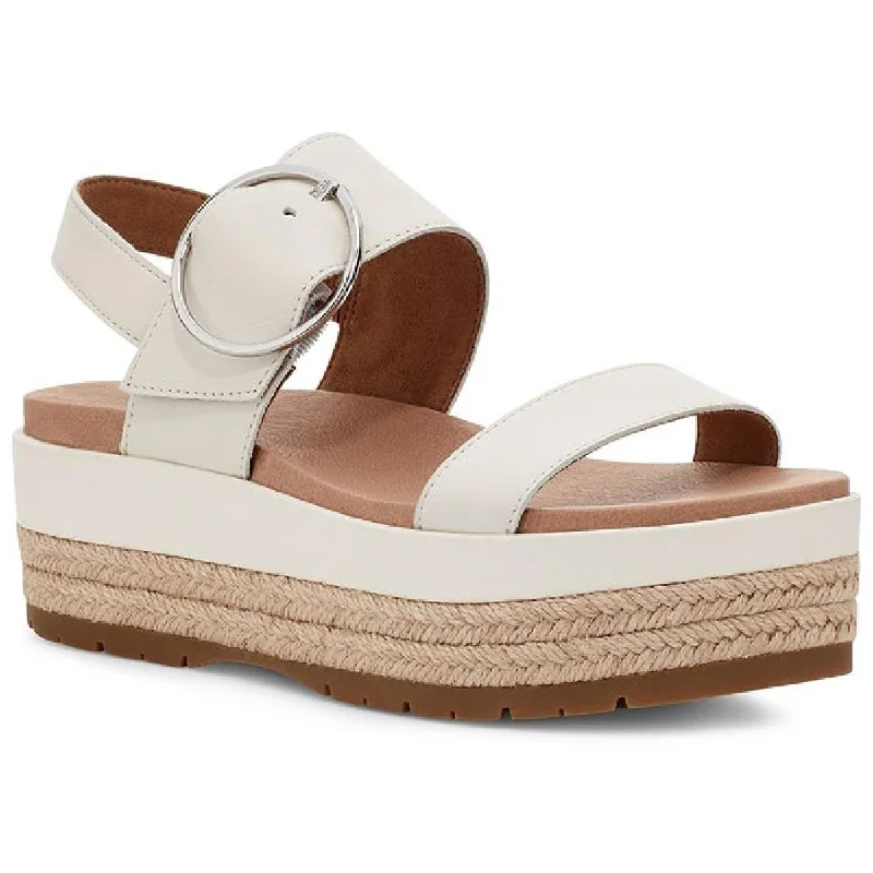 Ugg Womens April Leather Espadrille Wedge Sandals