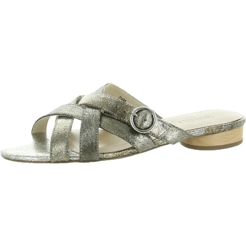 VANELi Womens Brogan Leather Metallic Huarache Sandals