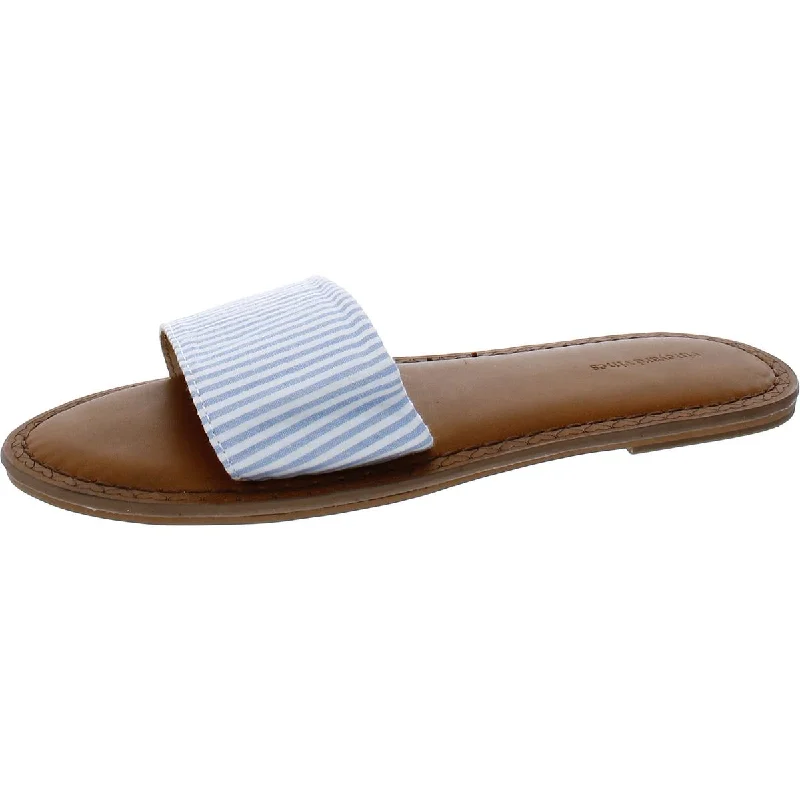 Vineyard Vines Womens Seersucker Striped Slide Sandals