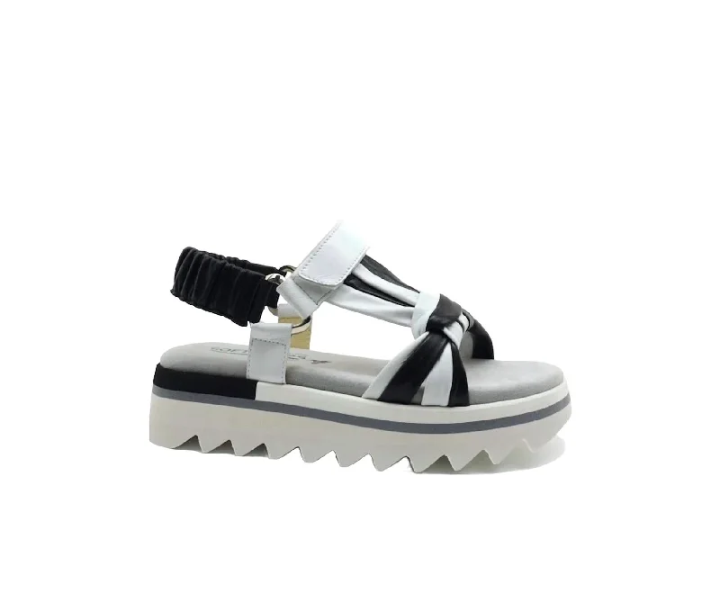 Women's Teila Sandals In Black & White