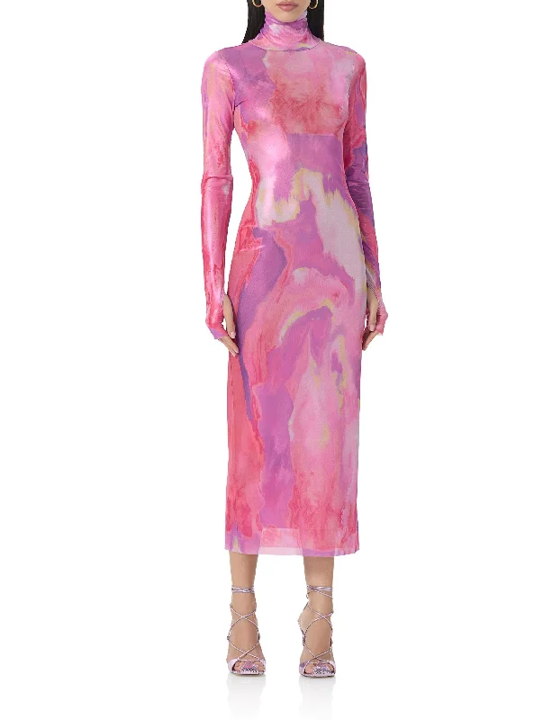 Shailene Metallic Dress | Painted Orchid