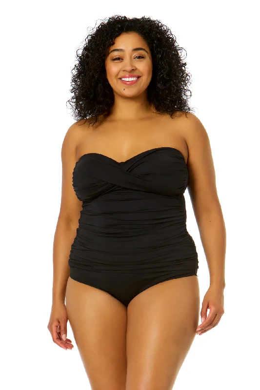 Anne Cole Plus -  Twist Front Bandeaukini Swim Top