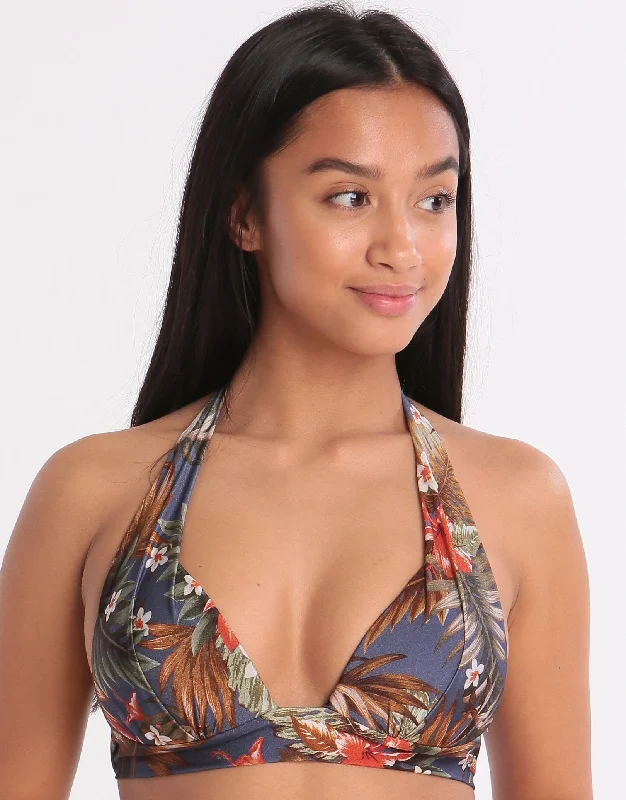 Iquitos Maho Halter Bikini Top - Blue