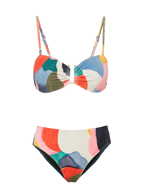 Gina Top + Classic Midrise Bottom in Carta Colorblock