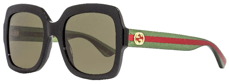 Gucci Women's Square Sunglasses GG0036SN 002 Black/Green/Red 54mm