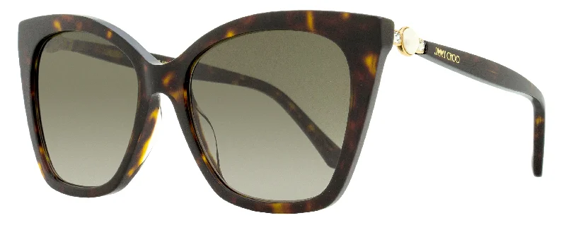 Jimmy Choo Women's Cat Eye Sunglasses Rua /G 086HA Havana 56mm