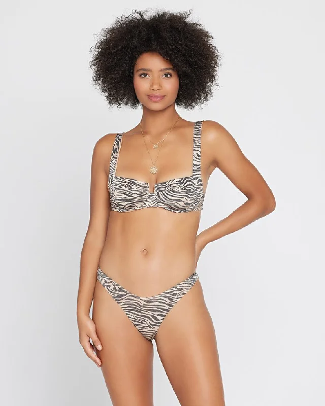 L*SPACE Animal Instinct Shimmer Camellia Bikini Top