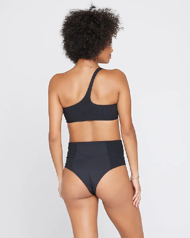 L*SPACE Black Ribbed Jackie Bikini Bottom