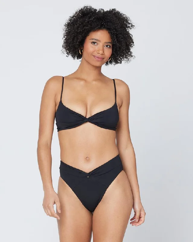 L*SPACE Black Ringo Bikini Top