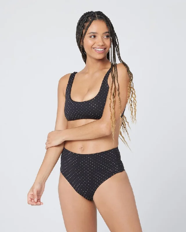 L*SPACE Black Studded Lizzie Bikini Top