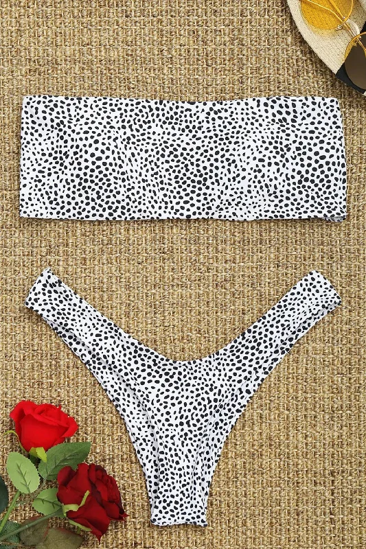 Leopard Print Thong Bandeau Bikini