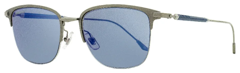 Longines Men's Rectangular Sunglasses LG0022 09C Matte Gunmetal/Blue 53mm