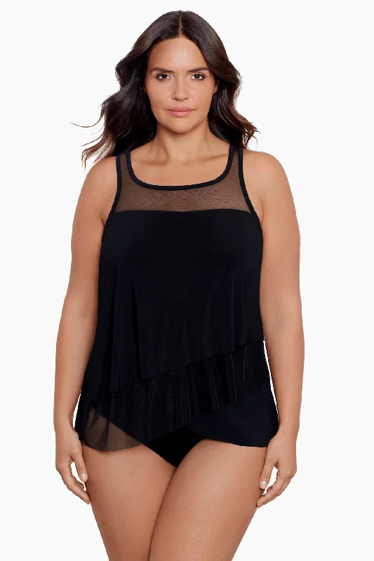 Plus Size Illusionists Mirage Underwire Tankini Top