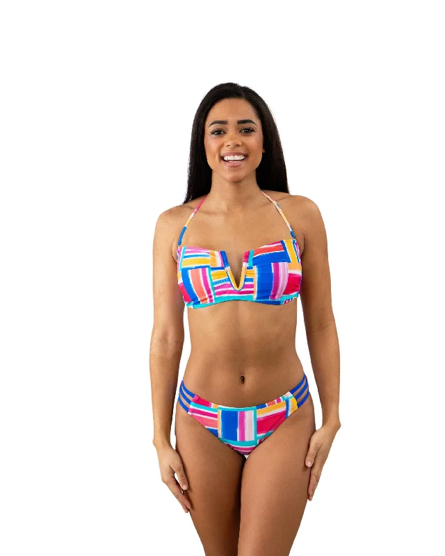 Rainbow Stripes V-Front Bandeau Top