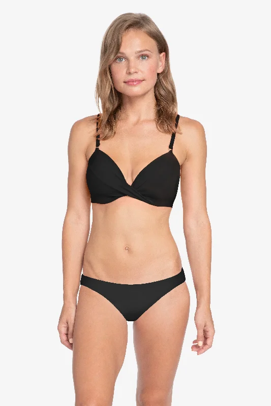 ROBIN PICCONE BLACK AVA D-CUP TWIST BIKINI TOP