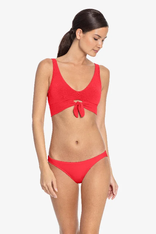 ROBIN PICCONE FIERY RED AVA KNOT BIKINI TOP