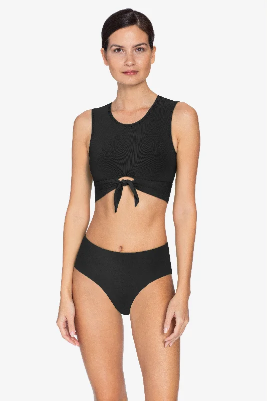 ROBIN PICCONE BLACK AVA TANK BIKINI TOP