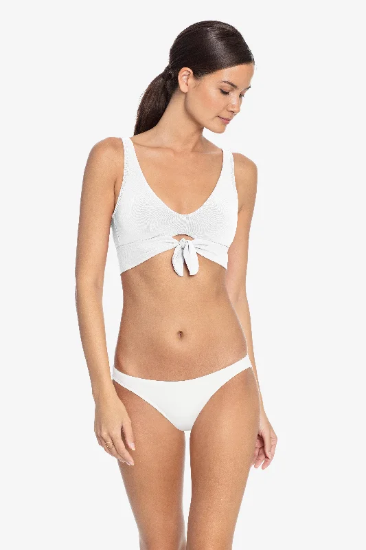 ROBIN PICCONE WHITE AVA KNOT BIKINI TOP