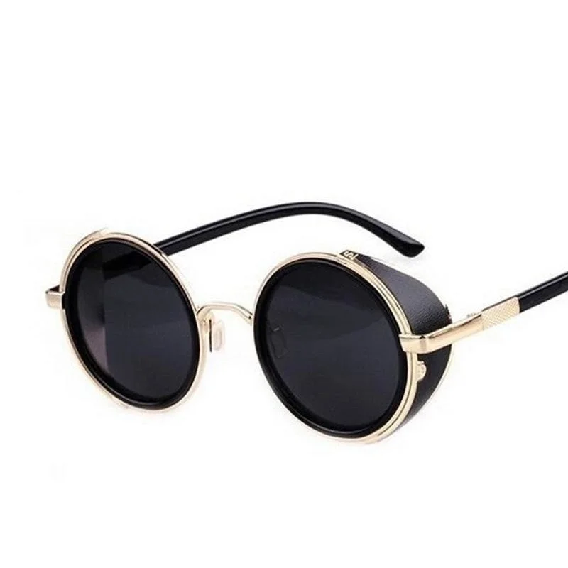 Steampunk Round Fashion Metal Designer Coated Women Sunglasses