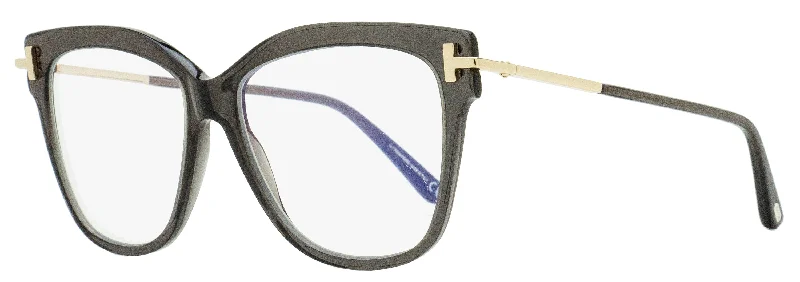 Tom Ford Women's Blue Block Eyeglasses TF5704B 020 Gray/Gold 54mm