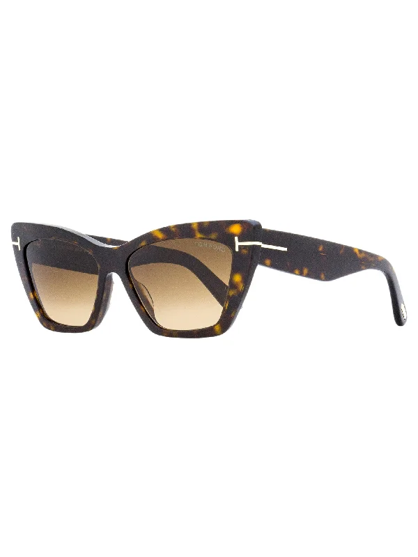 Tom Ford Women's Cat Eye Sunglasses TF871 Wyatt 52F Dark Havana 56mm