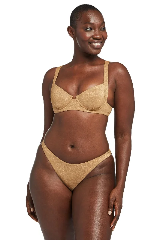 Vitamin A Golden Glow Metallic Demi Underwire Top